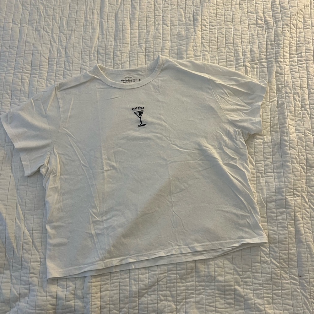 Abercrombie & Fitch Skimming Tee Tini Time Embroidered Graphic XL